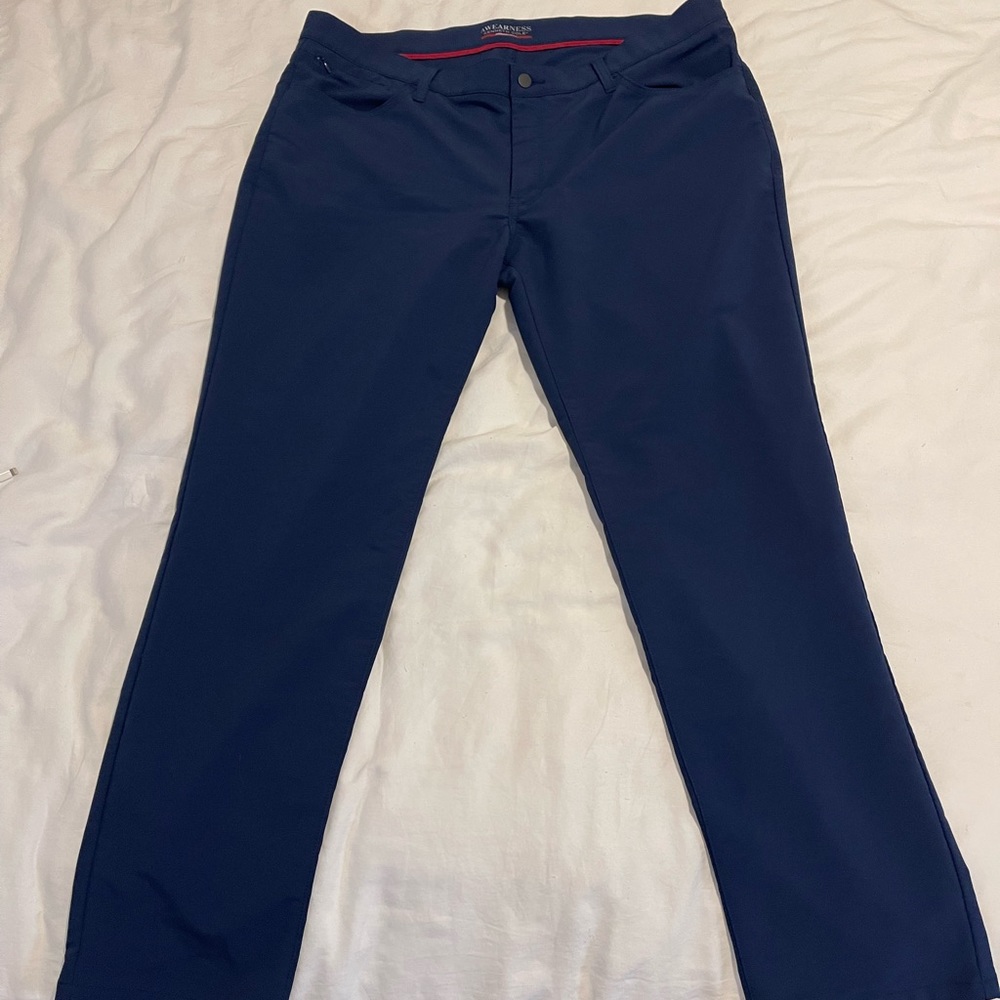 Awearness Kenneth Cole AWEAR-TECH Extreme Slim Fit Dress Pants, Navy 40x32 slim